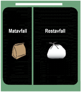 Delat kärl matavfall och restavfall.